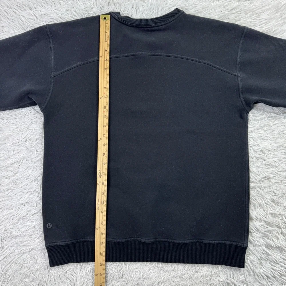 Lululemon Sweater Womens XL Black All Yours Crew Fleece Pullover Sweatshirt